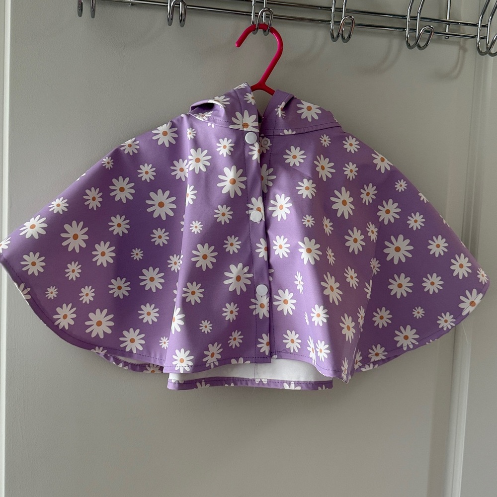 Freddi and Eddie Purple Daisy Hooded Rain Poncho **read size**
